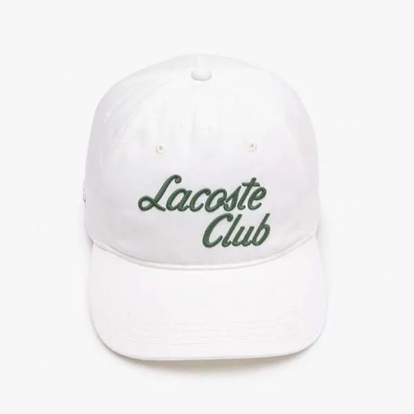 Mũ Lacoste Garros Club Strap Baseball Cap RK6389 51 70V White Màu Trắng Size L - Mũ nón - Vua Hàng Hiệu