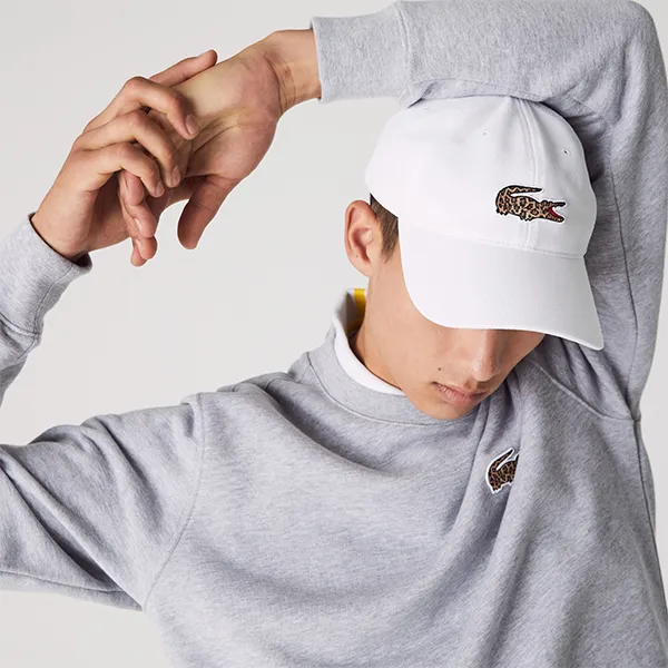 Mũ Lacoste Live National Geographic Cotton Piqué Cap RK6381 6YH Màu Trắng