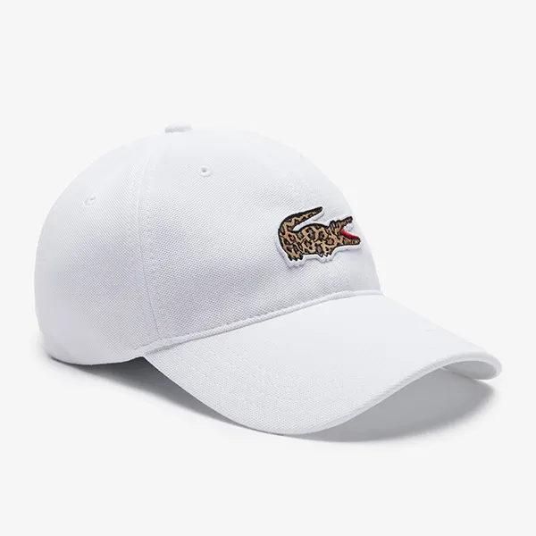 Mũ Lacoste Live National Geographic Cotton Piqué Cap RK6381 6YH Màu Trắng