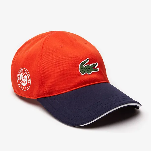 Mũ Lacoste Sport Roland Garros Two-Tone Piqué Cap RK5404 L9E Màu Đỏ Xanh Navy