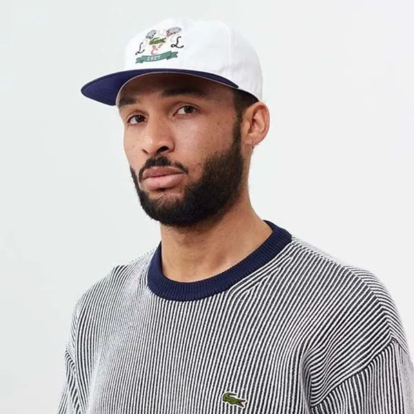 Mũ Lacoste Tennis Embroidery Cotton Cap RK2288 00 9AG Màu Trắng Xanh