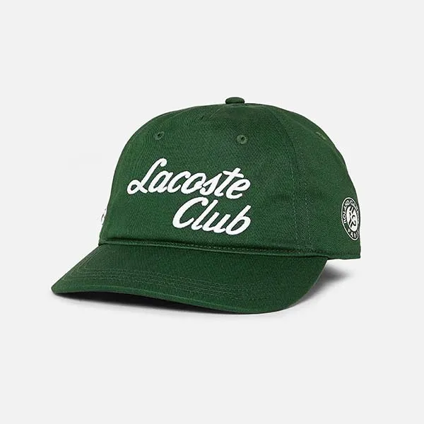 Mũ Lacoste X Roland Garros Club Strap Cap RK6389 51 132 Vert L Màu Xanh Lá Size M