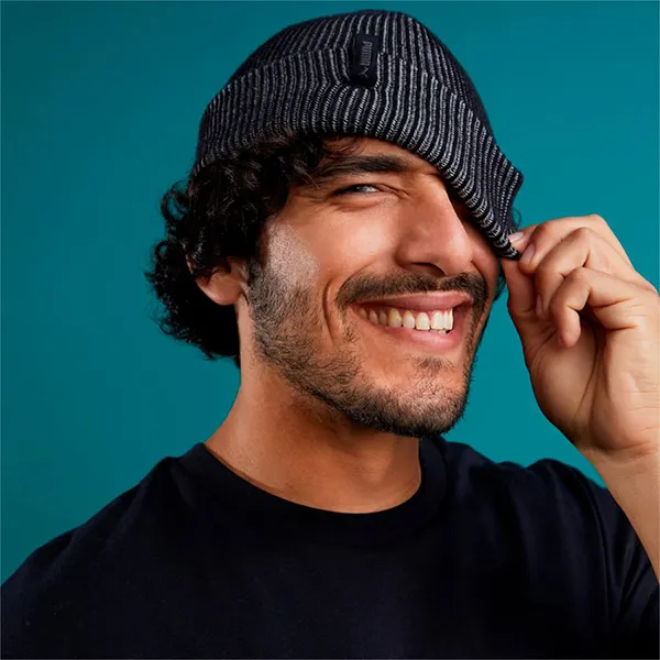 Mũ Len Puma Ribbed Fisherman Beanie 023451 02 Màu Đen Xám