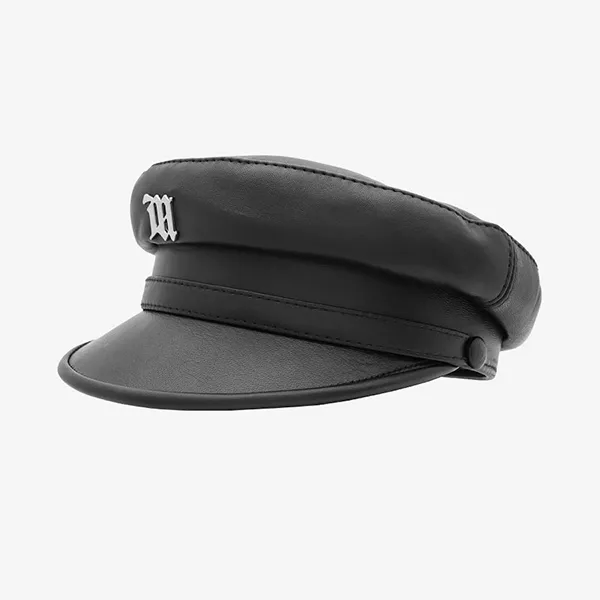 Mũ Nồi Misbhv Leather Monogram Gavroche Black Màu Đen - Mũ nón - Vua Hàng Hiệu