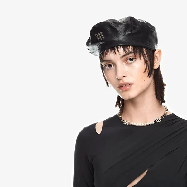 Mũ Nồi Misbhv Vegan Leather Beret Black Màu Đen