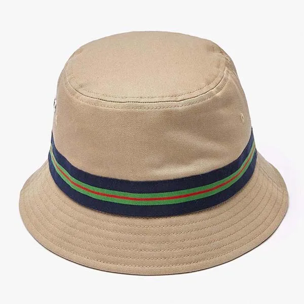 Mũ Unisex Lacoste Organic Cotton Stripe Band Bucket Hat RK6864 51 CB8 Màu Nâu Size S