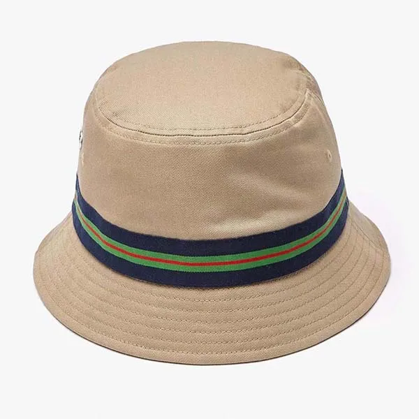 Mũ Unisex Lacoste Organic Cotton Stripe Band Bucket Hat RK6864 51 CB8 Màu Nâu Size S