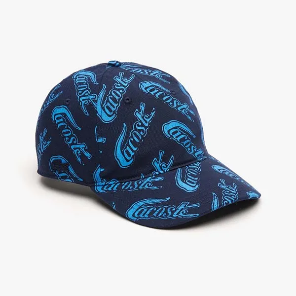 Mũ Lacoste Organic Vintage Print Cap RK6862 51 F65 Màu Xanh Navy