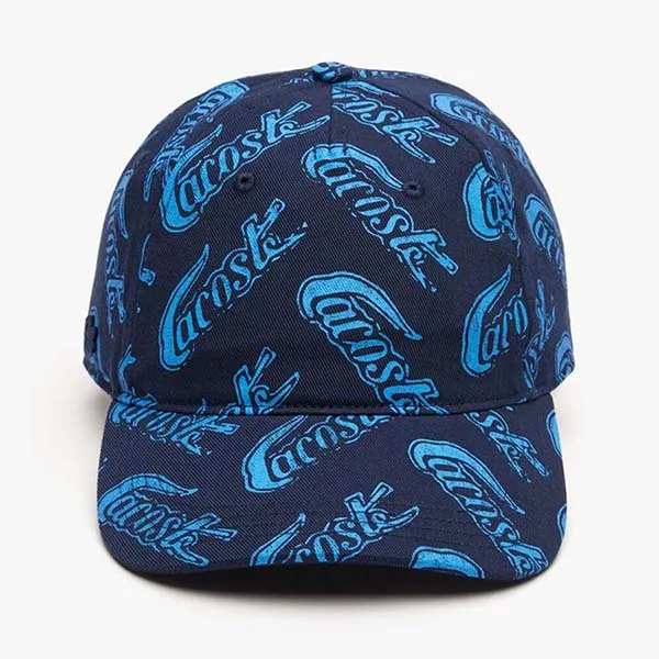 Mũ Lacoste Organic Vintage Print Cap RK6862 51 F65 Màu Xanh Navy