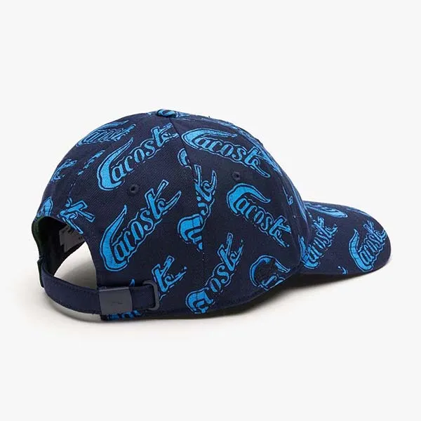 Mũ Lacoste Organic Vintage Print Cap RK6862 51 F65 Màu Xanh Navy
