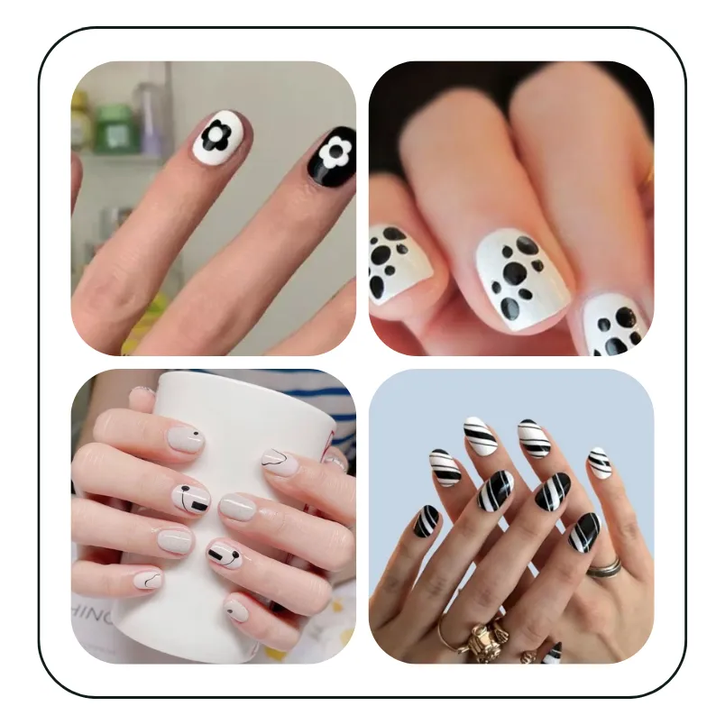 Gợi ý 101+ mẫu nail trắng đen đơn giản nhẹ nhàng đẹp cho các nàng