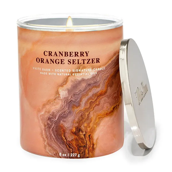 Nến Thơm Bath & Body Works Cranberry Orange Seltzer Signature Single Wick Candle 227g - 2