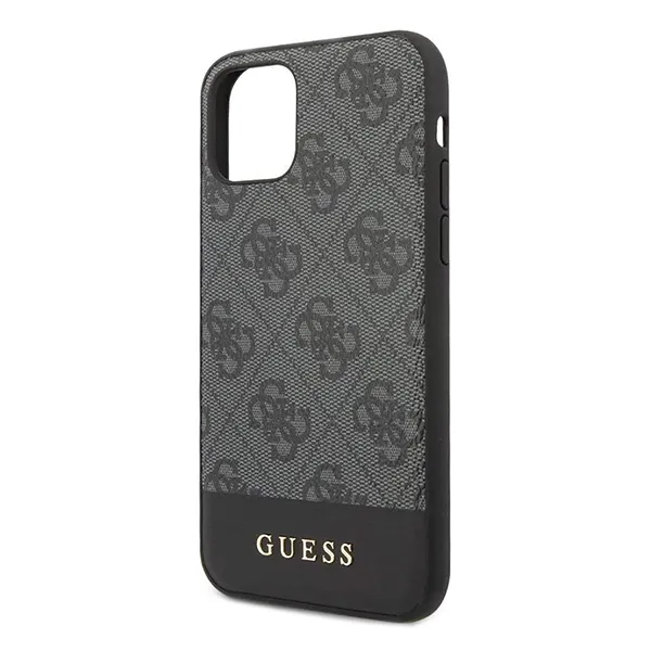 Ốp Điện Thoại Guess Iphone 11 Pro Max GUHCN65G4GLGR Màu Đen Ghi Logo Kim Loại Vàng - Phụ Kiện Công Nghệ - Vua Hàng Hiệu