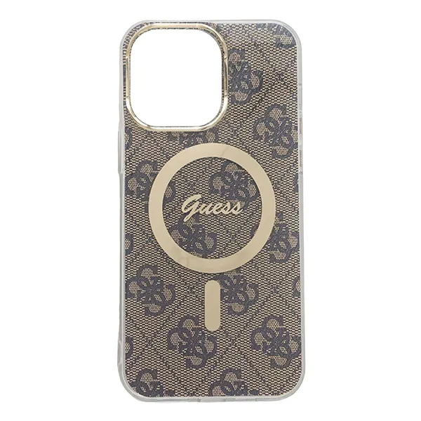 Ốp Điện Thoại Guess Iphone 15 Logo Màu Nâu