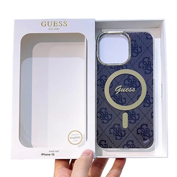 Ốp Điện Thoại Guess Logo Case iPhone 15 Màu Nâu Đen - Phụ Kiện Công Nghệ - Vua Hàng Hiệu