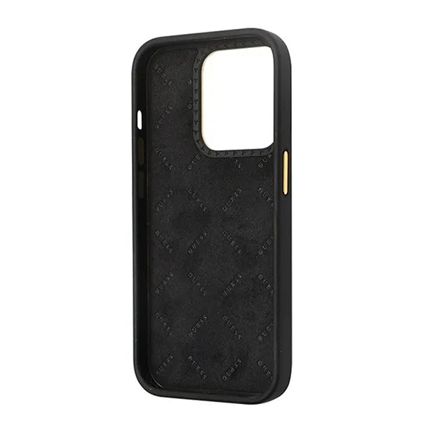 Ốp Điện Thoại Guess Strass Logo Silicone Case iPhone 15 Màu Đen
