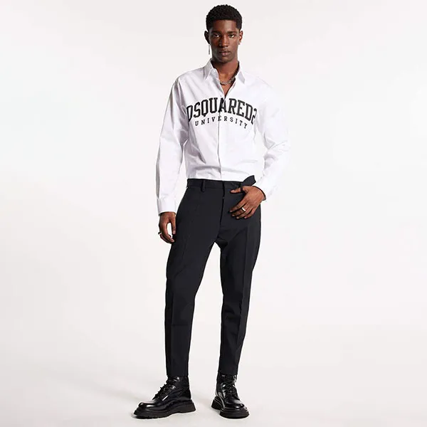 Quần Dài Nam Dsquared2 Skinny Techno Pants S74KB0705S40320900 Màu Đen