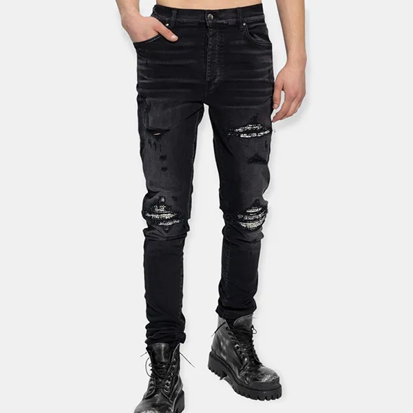 Quần Jean Nam Amiri Dáng Skinny MDS010023 Màu Đen Size 30 - Thời trang - Vua Hàng Hiệu