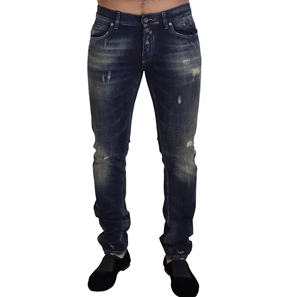 Quần Jean Nam Dolce & Gabbana D&G Wash Dáng Gold G6LBLDG8S31 Màu Xanh Size 48