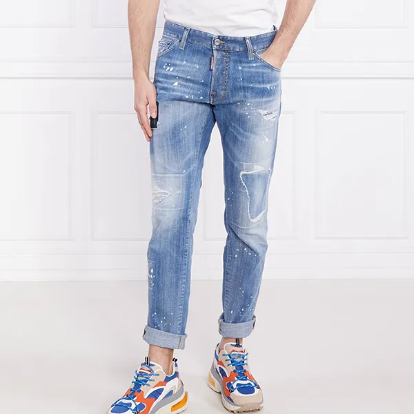 Quần Jean Nam Dsquared2 Cool Guy Tapered Fit S74LB1252 Màu Xanh Size 44