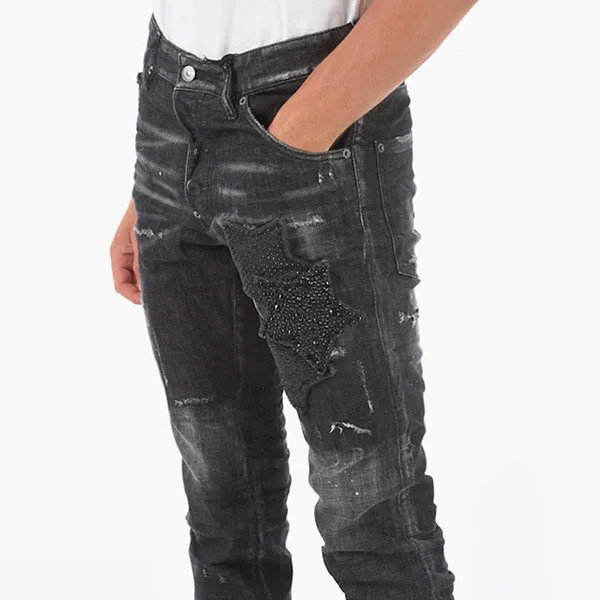 Quần Jean Nam Dsquared2 Coolguy S74LB1013 Màu Đen Xám Size 46 - Thời trang - Vua Hàng Hiệu