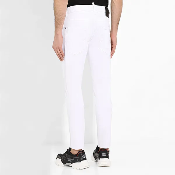 Quần Jean Nam Dsquared2 Icon Logo Tapered Skinny 7500 S79LA0003 Màu Trắng Size 48