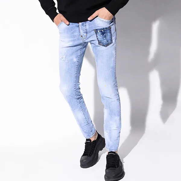 Quần Jean Nam Dsquared2 Skater S74LB0982 Màu Xanh Nhạt Size 44 - Thời trang - Vua Hàng Hiệu