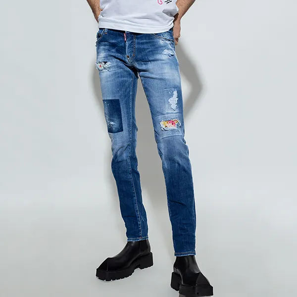 Quần Jean Nam Dsquared2 Slim S74LB1055 Màu Xanh Size 46 - Thời trang - Vua Hàng Hiệu