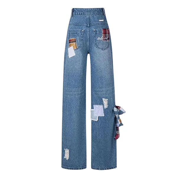Quần Jean Nữ 13 De Marzo Blue Denim Bear Plaid Patch FR0065-0030 Màu Xanh