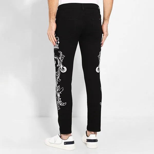 Quần Jeans Nam Dolce & Gabbana D&G Baroque Print Straight Leg Skinny GYC4LD Màu Đen Họa Tiết Size 46 - Thời trang - Vua Hàng Hiệu