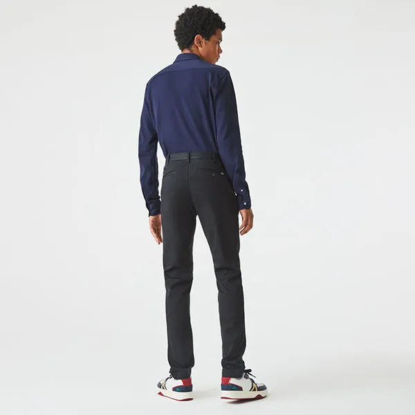 Quần Kaki Nam Lacoste Men's Classic Slim Fit Stretch Cotton Trousers HH2661-031 Màu Đen Size 30