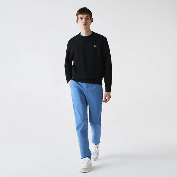 Quần Kaki Nam Lacoste Slim Fit Stretch Cotton Pleated Chino Pants HH8501-776 Màu Xanh Dương Size 29