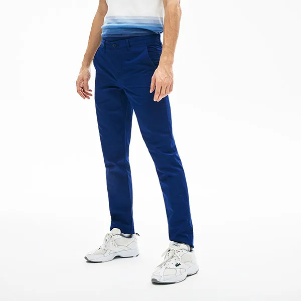 Quần Kaki Nam Lacoste Men's Cotton-Linen Chinos HH5321-F9F Màu Xanh Đậm Size 30