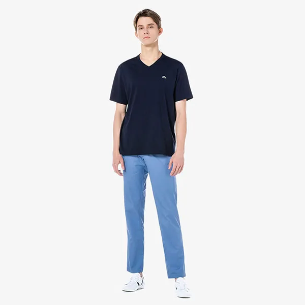 Quần Kaki Nam Lacoste Men's Slim Fit Chino Pants HH3922-776 Màu Xanh Blue Size 30