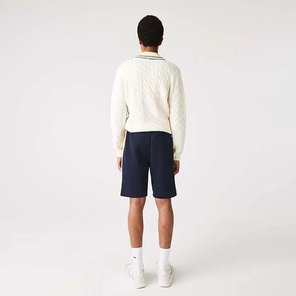 Quần Nam Short Lacoste Colorblock Men's Brushed Fleece GH9609-144 Màu Xanh Vàng Size 4