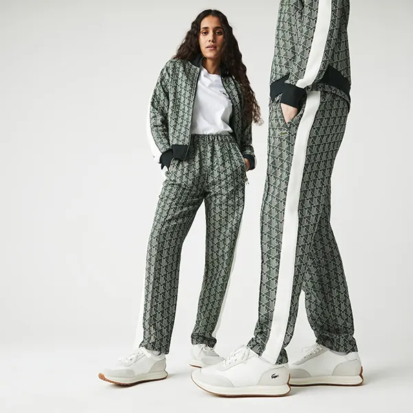 Quần Nỉ Unisex Lacoste LIVE Monogram Jacquard Sweatpants XH2751-7M4 Màu Xanh Green Size M - Thời trang - Vua Hàng Hiệu