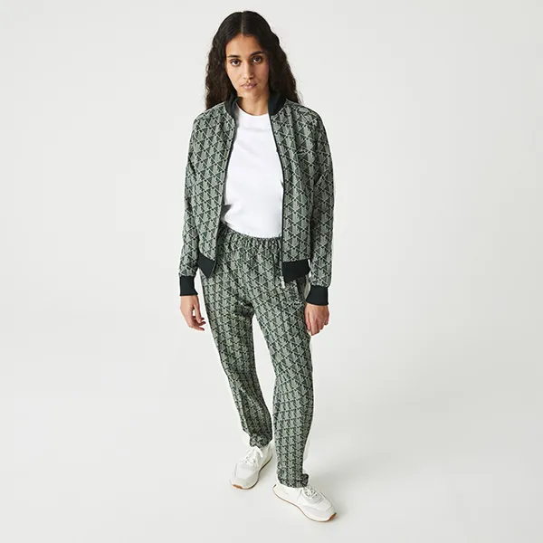 Quần Nỉ Unisex Lacoste LIVE Monogram Jacquard Sweatpants XH2751-7M4 Màu Xanh Green Size M - Thời trang - Vua Hàng Hiệu