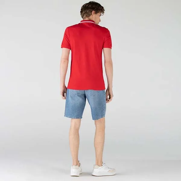 Quần Short Nam Lacoste Bermudas Slim Fit Jeans Cotton FH9722-MK9 Màu Xanh Denim Size 34
