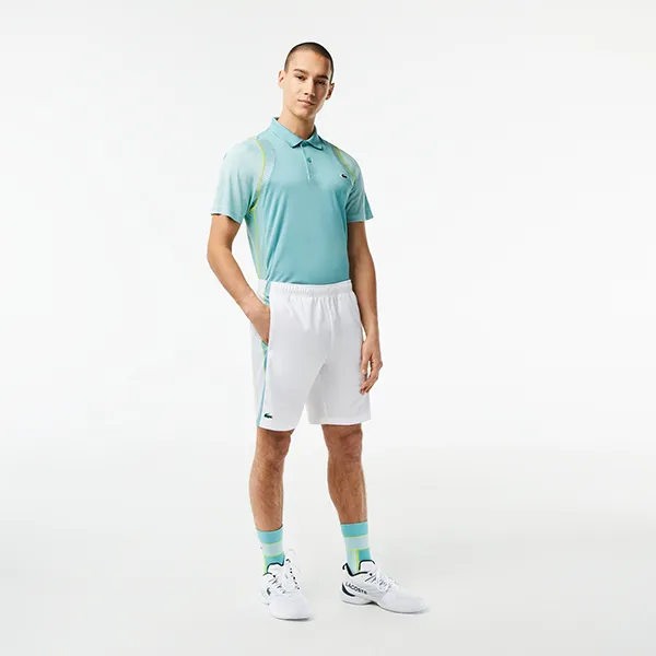 Quần Short Nam Lacoste Men's Recycled Polyester Tennis Shorts GH5201 - BH3 Màu Trắng Size 3