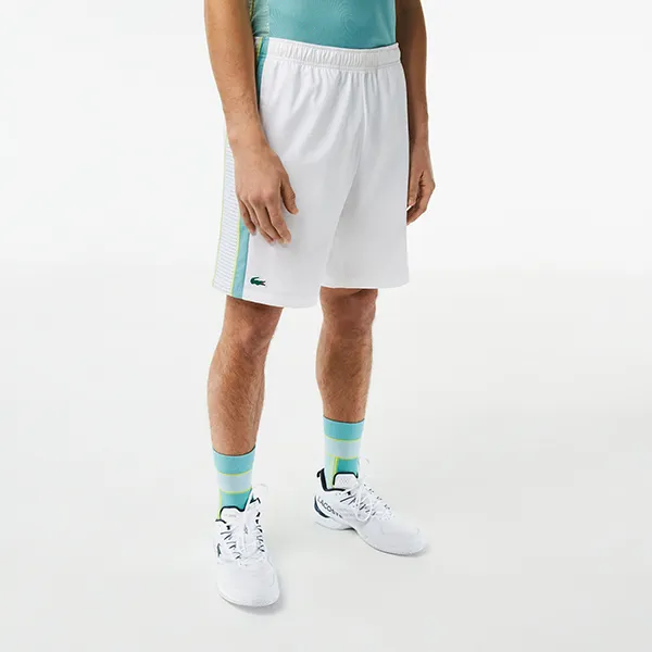 Quần Short Nam Lacoste Men's Recycled Polyester Tennis Shorts GH5201 - BH3 Màu Trắng Size 3