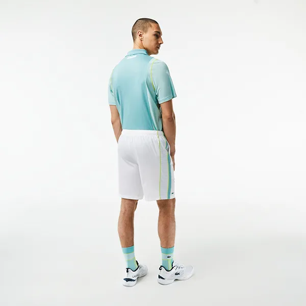 Quần Short Nam Lacoste Men's Recycled Polyester Tennis Shorts GH5201 - BH3 Màu Trắng Size 3