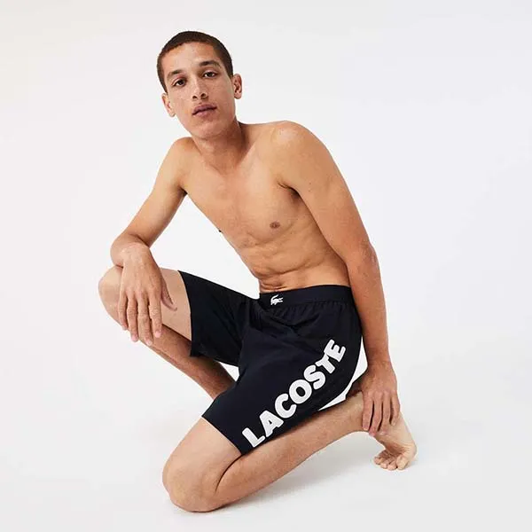 Quần Short Nam Lacoste Men's Crocodile Print And Branded Stretch Cotton Indoor GH5461-525 Màu Xanh Đen Size M - Thời trang - Vua Hàng Hiệu