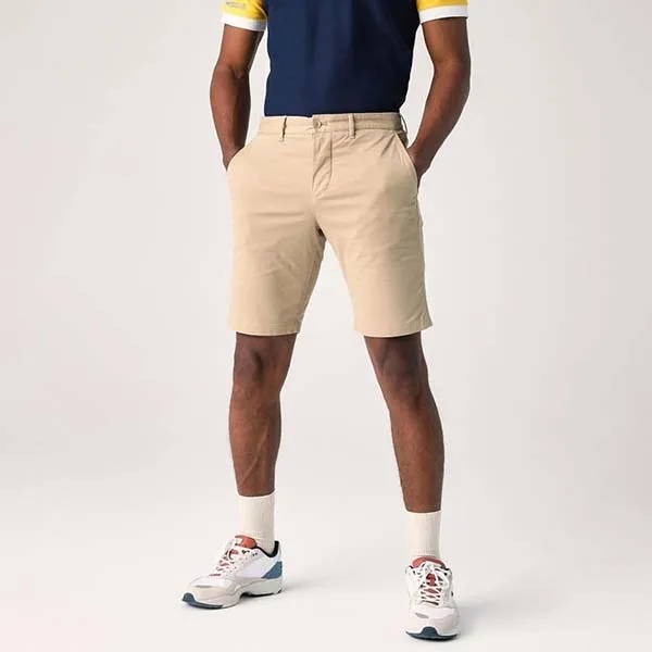 Quần Short Nam Lacoste Men's Slim Fit Stretch Cotton Bermuda FH2647-02S Màu Be Size 30 - Thời trang - Vua Hàng Hiệu
