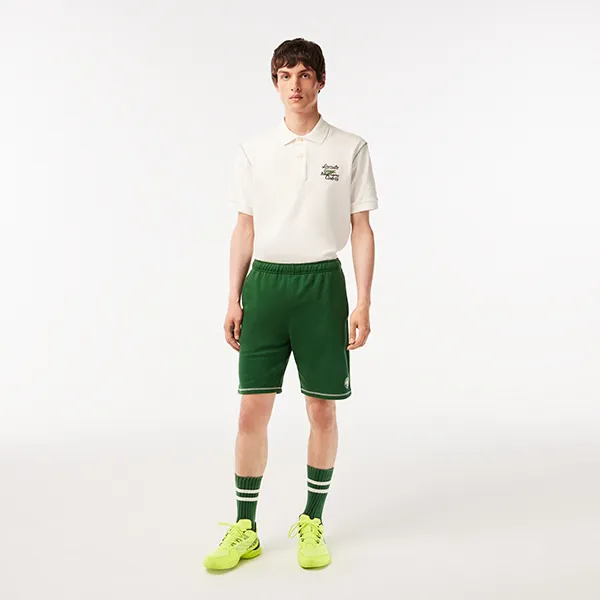 Quần Short Nam Lacoste Men's Sport Roland Garros Edition Flannel Shorts GH6924 - 132 Màu Xanh Green Size 3 - Thời trang - Vua Hàng Hiệu
