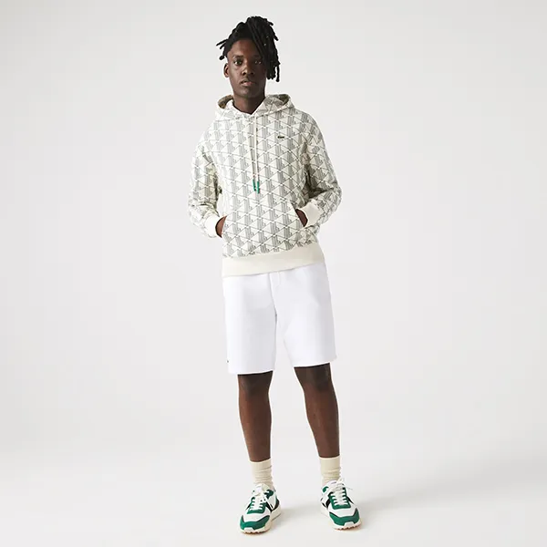 Quần Short Nam Lacoste Men's SPORT Tennis Fleece Shorts GH2136-001 Màu Trắng Size 4