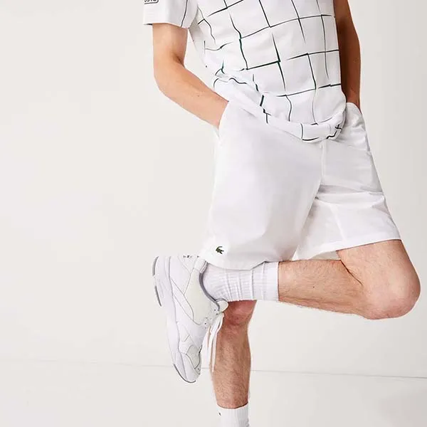 Quần Short Nam Lacoste Men's Sport Tennis Stretch GH8107-001 White Màu Trắng Size 3 - Thời trang - Vua Hàng Hiệu