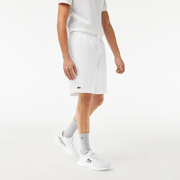 Quần Short Nam Lacoste Men's SPORT Tennis Solid Diamond Weave Shorts GH353T-001 Màu Trắng Size 3