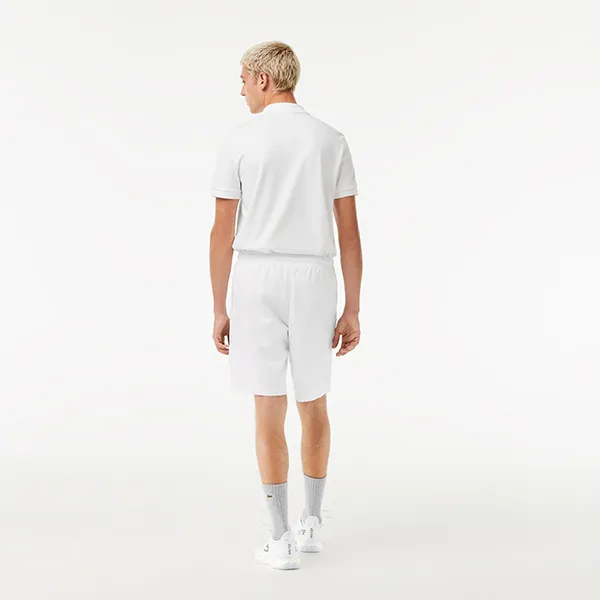 Quần Short Nam Lacoste Men's SPORT Tennis Solid Diamond Weave Shorts GH353T-001 Màu Trắng Size 3