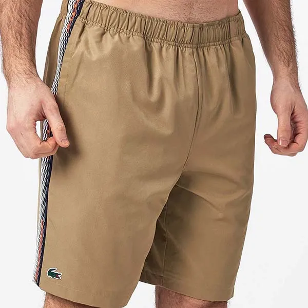 Quần Short Nam Lacoste Tennis Recycled Polyester Beige GH5212.CB8 Màu Be Size 5