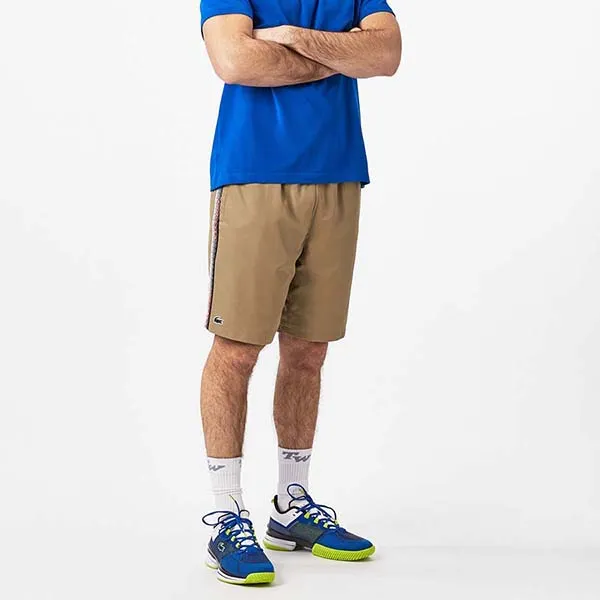 Quần Short Nam Lacoste Tennis Recycled Polyester Beige GH5212.CB8 Màu Be Size 5